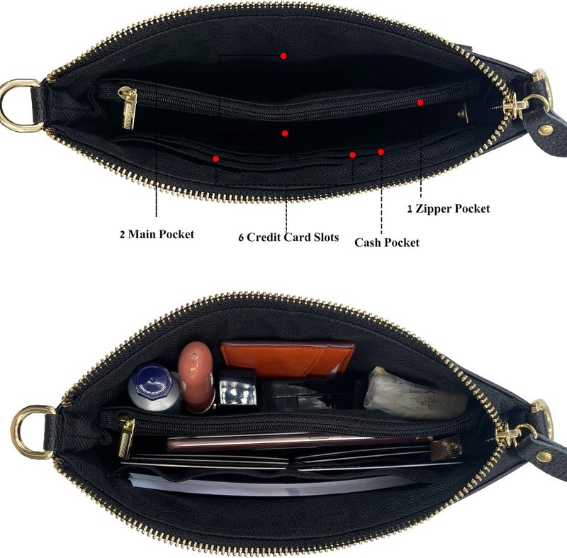 Beurlike Leather Wristlet Wallet Clutch Purses For Women Small Crossbody Phone Bags - Image 5